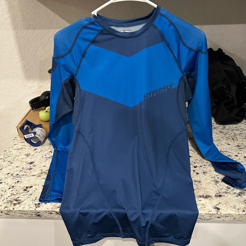 Men's Blue Long Sleeve Rash Guard